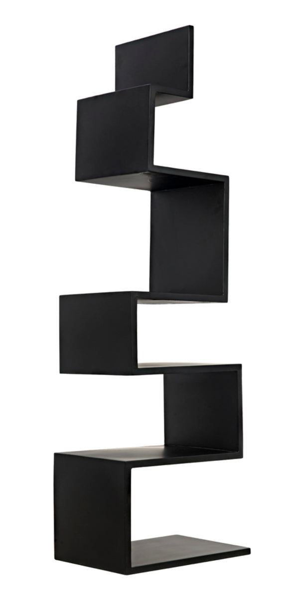 Noir Laszlo Bookcase - Industrial Black Iron Shelf for Modern Decor, Compact Design, Durable Storage Solution GBCS203MTB