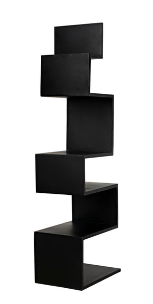 Noir Laszlo Bookcase - Industrial Black Iron Shelf for Modern Decor, Compact Design, Durable Storage Solution GBCS203MTB