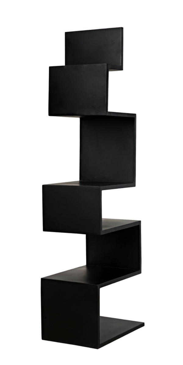 Noir Laszlo Bookcase - Industrial Black Iron Shelf for Modern Decor, Compact Design, Durable Storage Solution GBCS203MTB