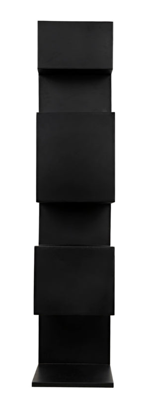 Noir Laszlo Bookcase - Industrial Black Iron Shelf for Modern Decor, Compact Design, Durable Storage Solution GBCS203MTB