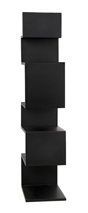 Noir Laszlo Bookcase - Industrial Black Iron Shelf for Modern Decor, Compact Design, Durable Storage Solution GBCS203MTB