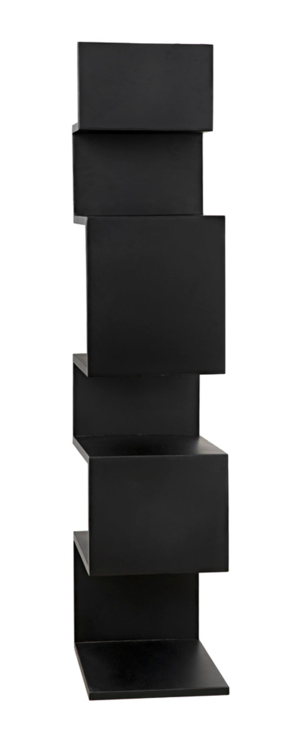 Noir Laszlo Bookcase - Industrial Black Iron Shelf for Modern Decor, Compact Design, Durable Storage Solution GBCS203MTB