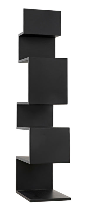 Noir Laszlo Bookcase - Industrial Black Iron Shelf for Modern Decor, Compact Design, Durable Storage Solution GBCS203MTB