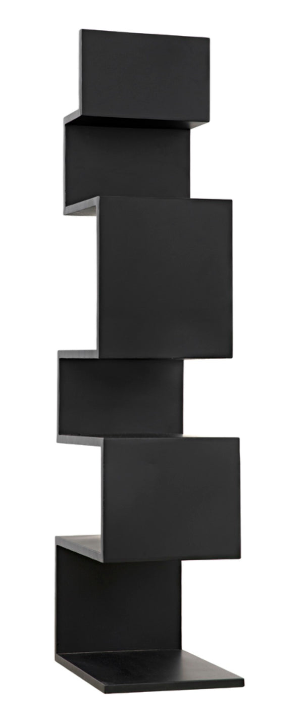 Noir Laszlo Bookcase - Industrial Black Iron Shelf for Modern Decor, Compact Design, Durable Storage Solution GBCS203MTB
