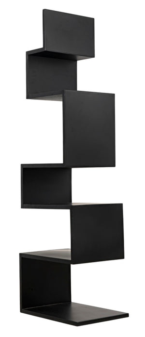 Noir Laszlo Bookcase - Industrial Black Iron Shelf for Modern Decor, Compact Design, Durable Storage Solution GBCS203MTB
