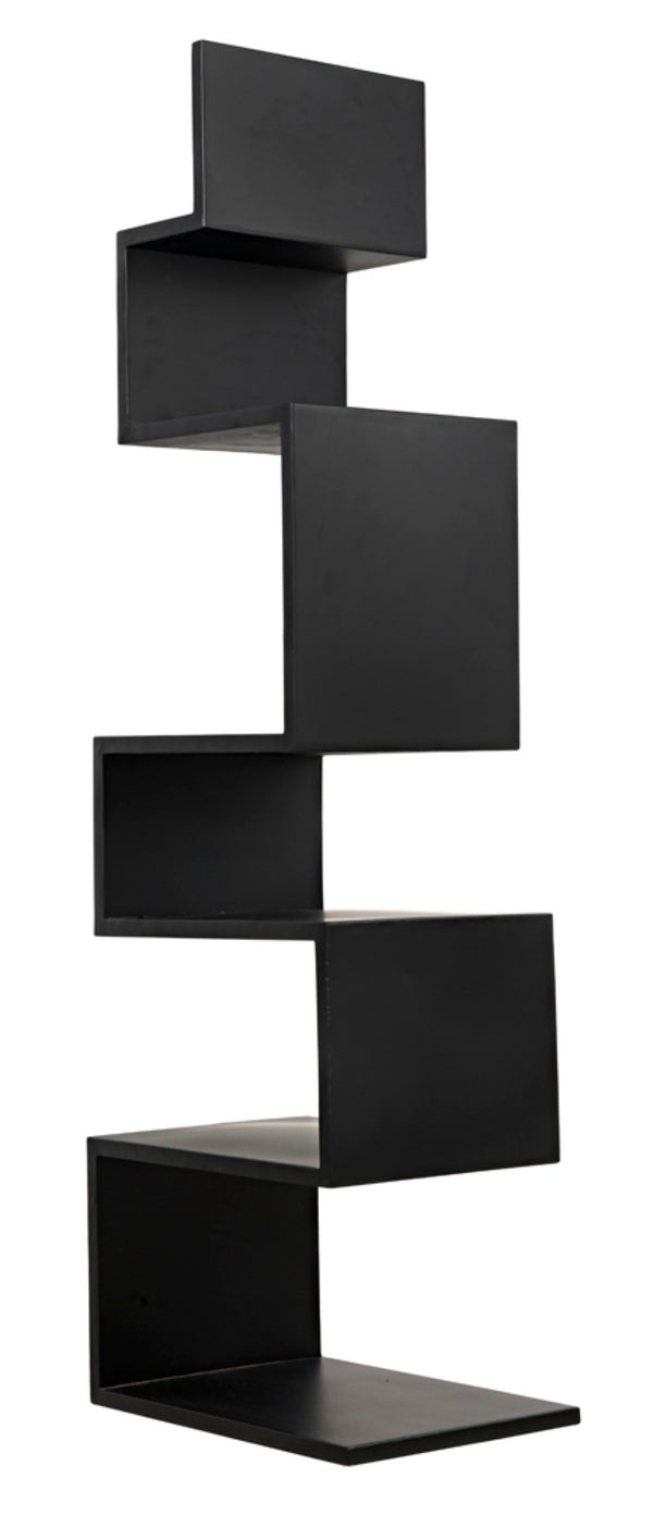 Noir Laszlo Bookcase - Industrial Black Iron Shelf for Modern Decor, Compact Design, Durable Storage Solution GBCS203MTB