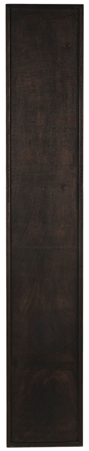 Noir Tubula Modern Bookcase in Ebony Walnut - Tall, Stylish Storage with 6 Drawers & 12 Open Cubbies GBCS208EB