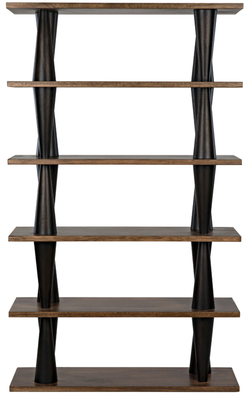 Noir Mood Bookcase: Handcrafted Walnut Design with Ebony Accents for Stylish Storage & Display Solutions GBCS217DW