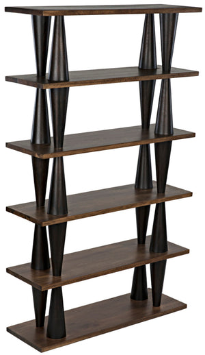 Noir Mood Bookcase: Handcrafted Walnut Design with Ebony Accents for Stylish Storage & Display Solutions GBCS217DW