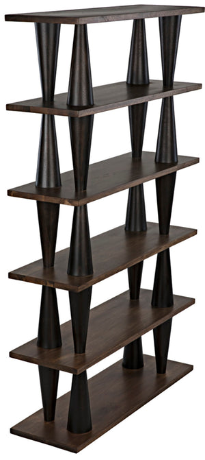 Noir Mood Bookcase: Handcrafted Walnut Design with Ebony Accents for Stylish Storage & Display Solutions GBCS217DW