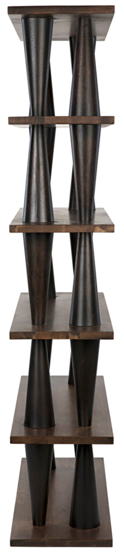 Noir Mood Bookcase: Handcrafted Walnut Design with Ebony Accents for Stylish Storage & Display Solutions GBCS217DW