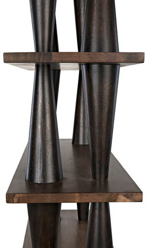 Noir Mood Bookcase: Handcrafted Walnut Design with Ebony Accents for Stylish Storage & Display Solutions GBCS217DW