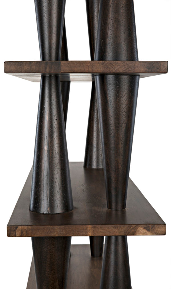 Noir Mood Bookcase: Handcrafted Walnut Design with Ebony Accents for Stylish Storage & Display Solutions GBCS217DW