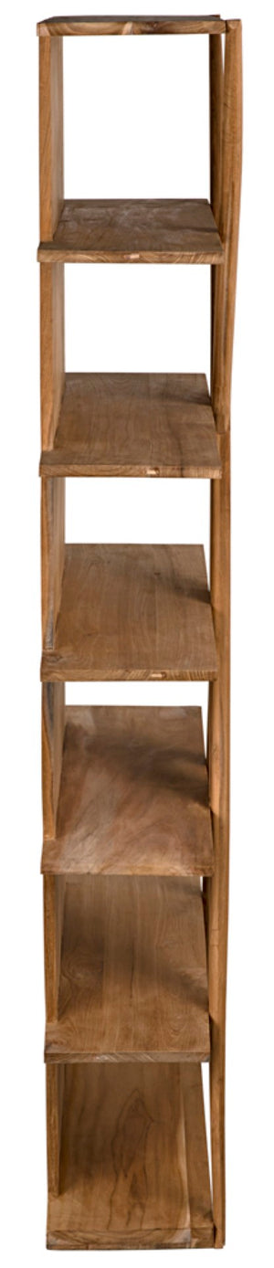 Noir Vetra Bookcase: Stunning Teak Design with Distinctive Sculptural Silhouette for Stylish Display Spaces Clear Coat Semi-Gloss GBCS228T