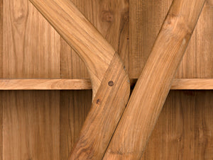 Noir Vetra Bookcase: Stunning Teak Design with Distinctive Sculptural Silhouette for Stylish Display Spaces Clear Coat Semi-Gloss GBCS228T