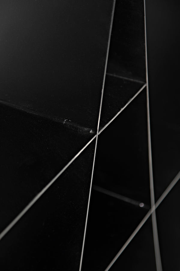 Noir Zaha Bookcase - Sculptural Black Metal Design with Open Shelving for Modern Industrial Interiors GBCS233MTB