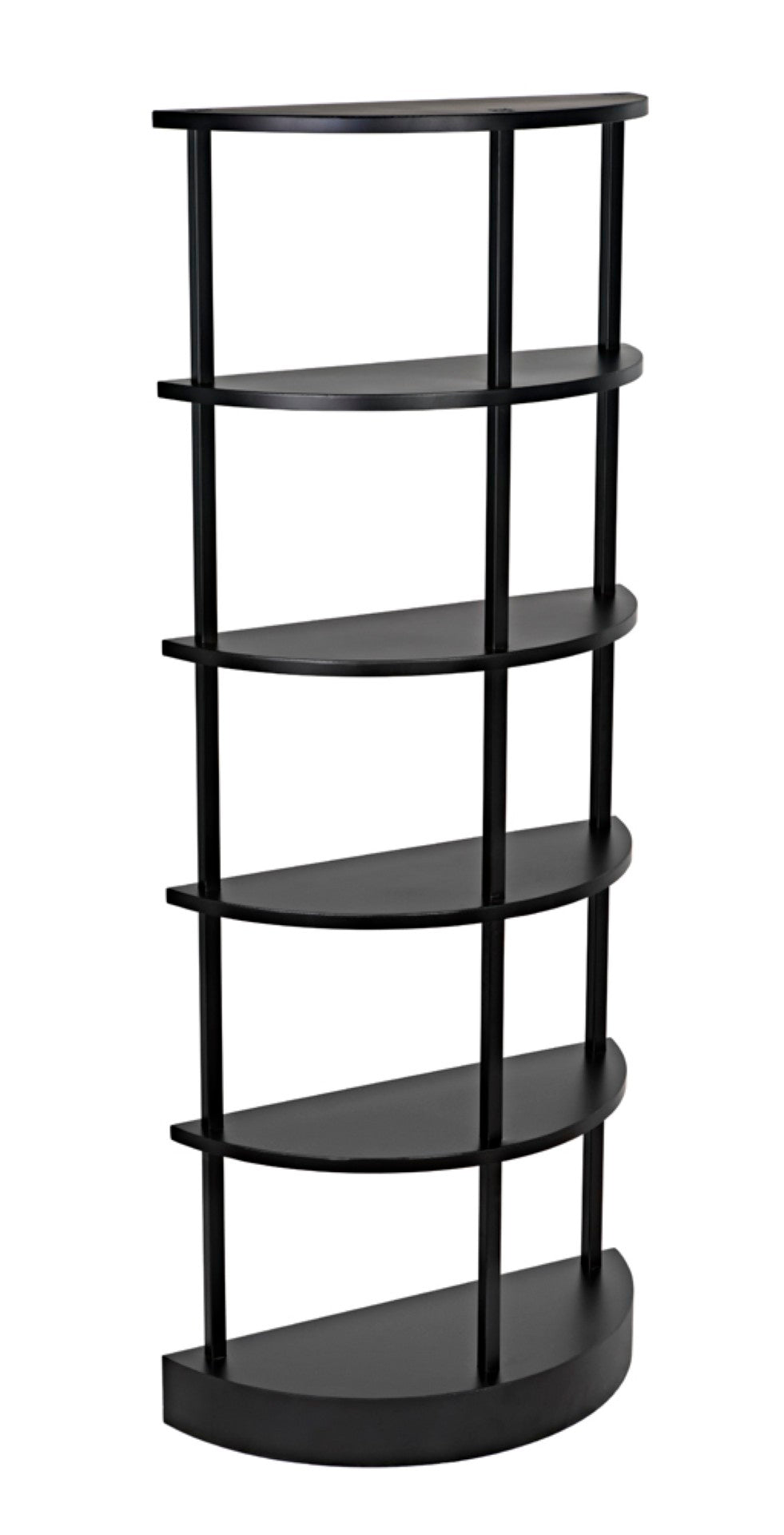 Noir Spago Industrial Black Metal Bookcase - Sleek, Handcrafted, Versatile Storage for Modern Spaces GBCS234MTB