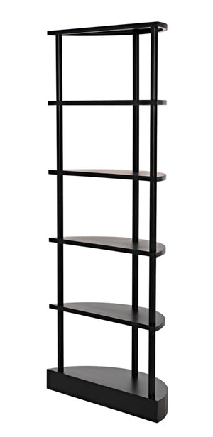 Noir Spago Industrial Black Metal Bookcase - Sleek, Handcrafted, Versatile Storage for Modern Spaces GBCS234MTB
