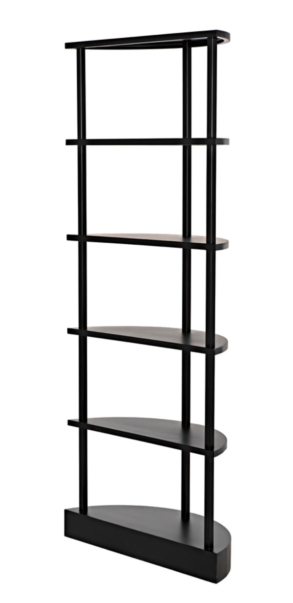 Noir Spago Industrial Black Metal Bookcase - Sleek, Handcrafted, Versatile Storage for Modern Spaces GBCS234MTB