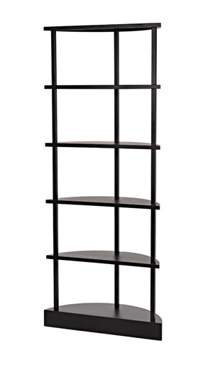 Noir Spago Industrial Black Metal Bookcase - Sleek, Handcrafted, Versatile Storage for Modern Spaces GBCS234MTB