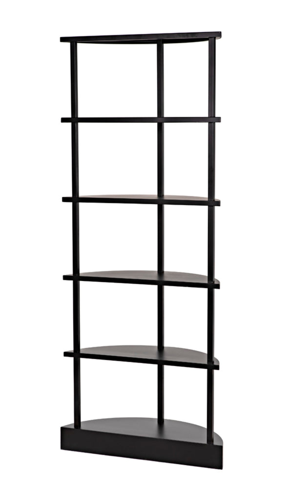 Noir Spago Industrial Black Metal Bookcase - Sleek, Handcrafted, Versatile Storage for Modern Spaces GBCS234MTB