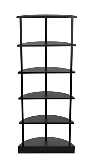 Noir Spago Industrial Black Metal Bookcase - Sleek, Handcrafted, Versatile Storage for Modern Spaces GBCS234MTB