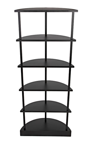 Noir Spago Industrial Black Metal Bookcase - Sleek, Handcrafted, Versatile Storage for Modern Spaces GBCS234MTB