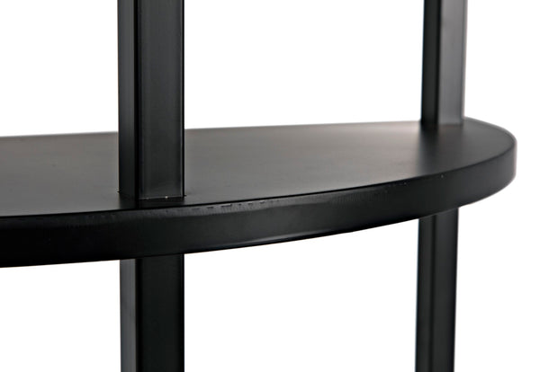 Noir Spago Industrial Black Metal Bookcase - Sleek, Handcrafted, Versatile Storage for Modern Spaces GBCS234MTB