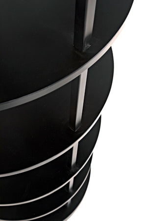 Noir Spago Industrial Black Metal Bookcase - Sleek, Handcrafted, Versatile Storage for Modern Spaces GBCS234MTB