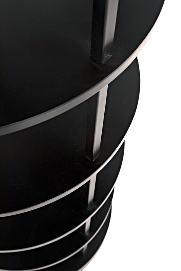 Noir Spago Industrial Black Metal Bookcase - Sleek, Handcrafted, Versatile Storage for Modern Spaces GBCS234MTB