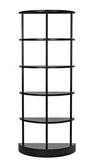 Noir Spago Industrial Black Metal Bookcase - Sleek, Handcrafted, Versatile Storage for Modern Spaces GBCS234MTB