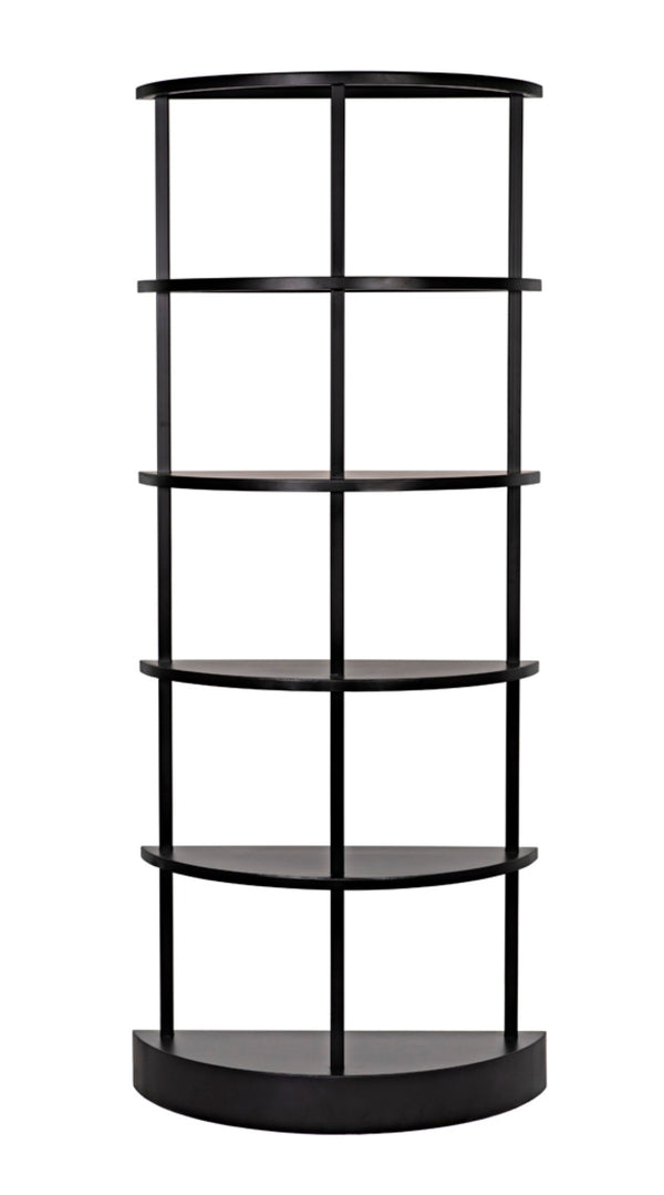 Noir Spago Industrial Black Metal Bookcase - Sleek, Handcrafted, Versatile Storage for Modern Spaces GBCS234MTB