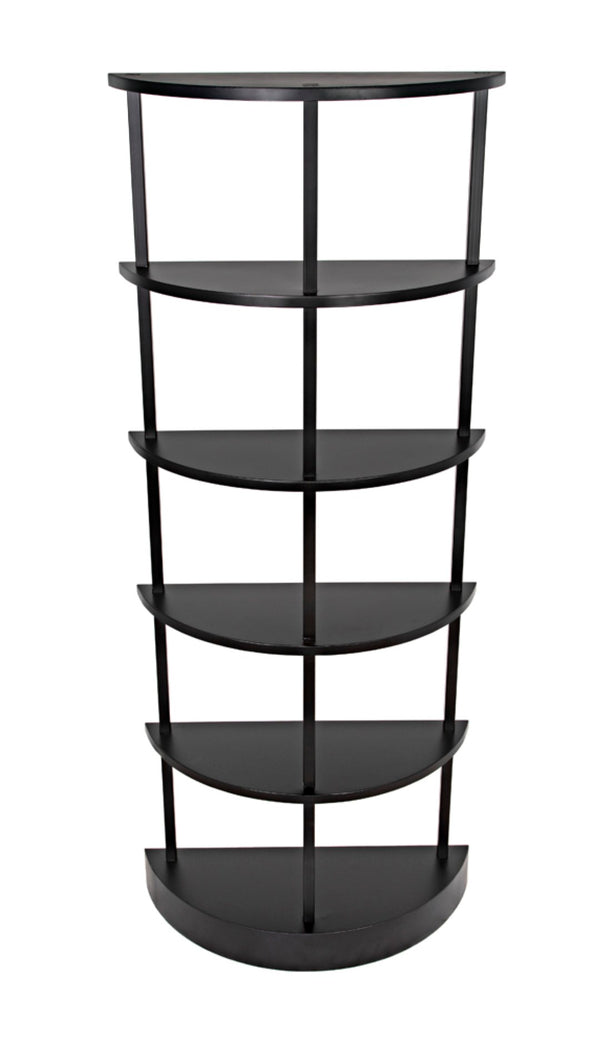Noir Spago Industrial Black Metal Bookcase - Sleek, Handcrafted, Versatile Storage for Modern Spaces GBCS234MTB