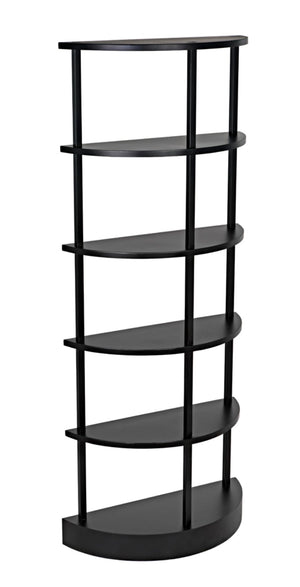 Noir Spago Industrial Black Metal Bookcase - Sleek, Handcrafted, Versatile Storage for Modern Spaces GBCS234MTB