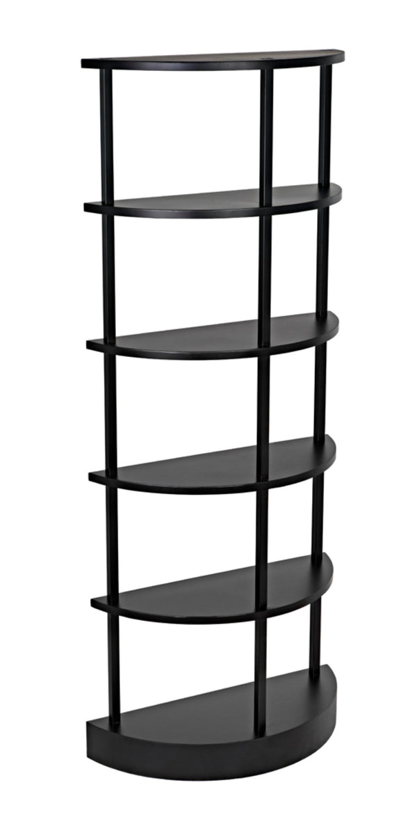 Noir Spago Industrial Black Metal Bookcase - Sleek, Handcrafted, Versatile Storage for Modern Spaces GBCS234MTB