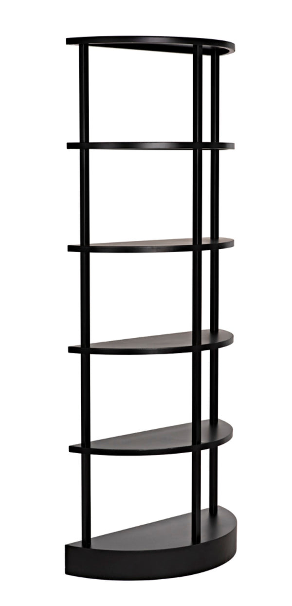 Noir Spago Industrial Black Metal Bookcase - Sleek, Handcrafted, Versatile Storage for Modern Spaces GBCS234MTB