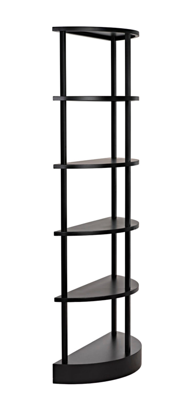 Noir Spago Industrial Black Metal Bookcase - Sleek, Handcrafted, Versatile Storage for Modern Spaces GBCS234MTB