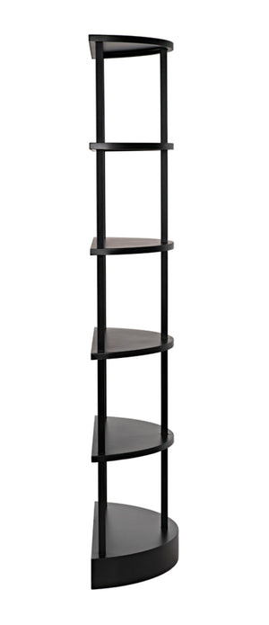Noir Spago Industrial Black Metal Bookcase - Sleek, Handcrafted, Versatile Storage for Modern Spaces GBCS234MTB
