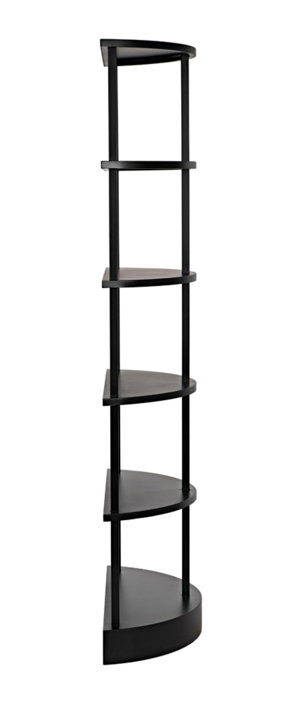 Noir Spago Industrial Black Metal Bookcase - Sleek, Handcrafted, Versatile Storage for Modern Spaces GBCS234MTB