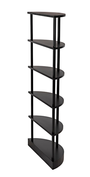 Noir Spago Industrial Black Metal Bookcase - Sleek, Handcrafted, Versatile Storage for Modern Spaces GBCS234MTB