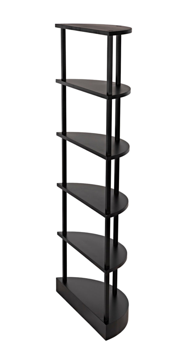 Noir Spago Industrial Black Metal Bookcase - Sleek, Handcrafted, Versatile Storage for Modern Spaces GBCS234MTB