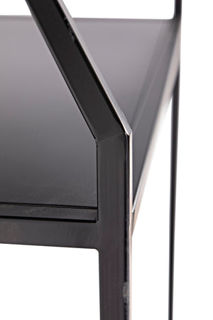 Noir Downtown Industrial Bookcase - Tall Black Metal Storage with Open Shelving for Modern Spaces GBCS235MTB