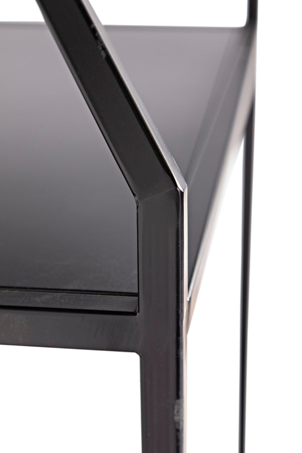 Noir Downtown Industrial Bookcase - Tall Black Metal Storage with Open Shelving for Modern Spaces GBCS235MTB