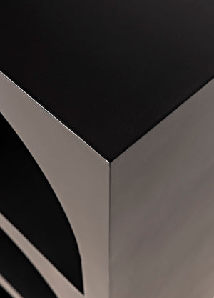 Noir Aqueduct Bookcase - Elegant Matte Black Iron Storage Solution with Architectural Design Appeal A GBCS240MTB-A