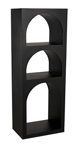 Noir Aqueduct Bookcase - Elegant Matte Black Iron Storage Solution with Architectural Design Appeal A GBCS240MTB-A
