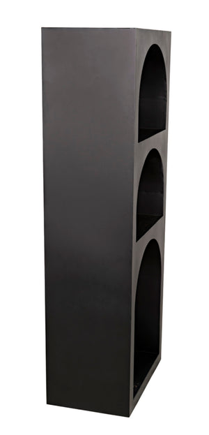 Noir Aqueduct Bookcase - Elegant Matte Black Iron Storage Solution with Architectural Design Appeal A GBCS240MTB-A