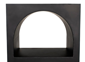 Noir Aqueduct Bookcase - Elegant Matte Black Iron Storage Solution with Architectural Design Appeal A GBCS240MTB-A