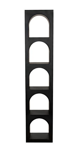 Noir Aqueduct Bookcase - Elegant Matte Black Iron Storage Solution with Architectural Design Appeal C GBCS240MTB-C