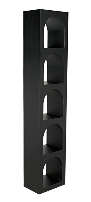 Noir Aqueduct Bookcase - Elegant Matte Black Iron Storage Solution with Architectural Design Appeal C GBCS240MTB-C