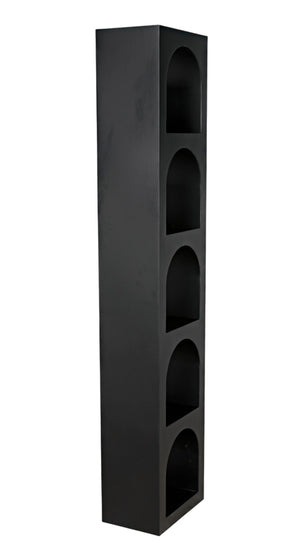 Noir Aqueduct Bookcase - Elegant Matte Black Iron Storage Solution with Architectural Design Appeal C GBCS240MTB-C